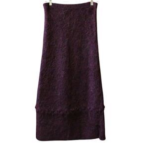 Su-Zen Vintage Purple Knit Maxi Skirt Fairycore Boho Hippie Medium Long Flowing